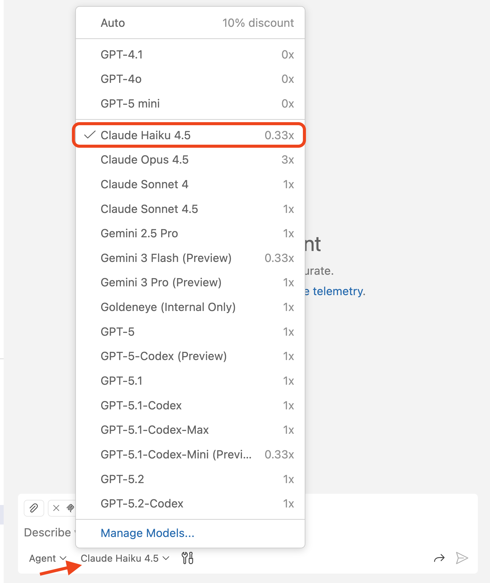 Example of selecting the Claude Sonnet 4 model
