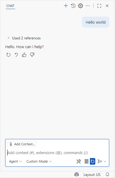 Example of Copilot Chat activation