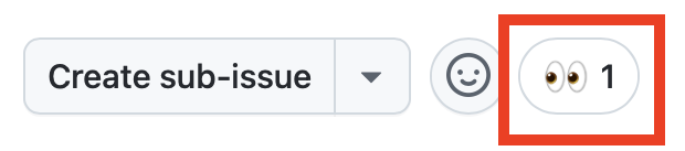 Copilot uses the eyes emoji to indicate it's working on the issue