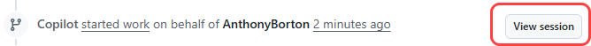 Copilot session view